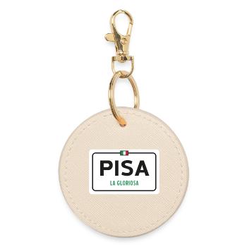 Pisa town sign - Round Keyring - oyster - Front