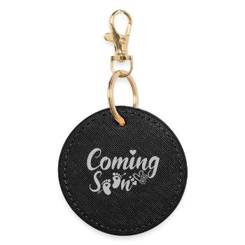 coming soon - Round Keyring - black - Front