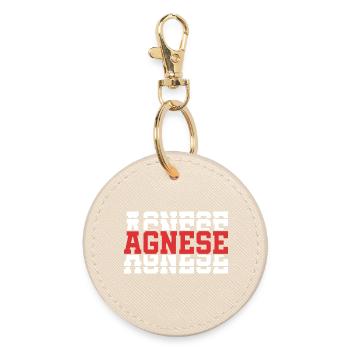 T-Shirt Agnese T-Shirt Geschenkidee gestapelter Text - Runder Schlüsselanhänger - Auster - Vorne