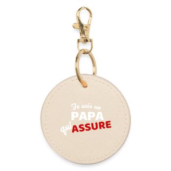 I'm a dad who makes sure - Round Keyring - oyster - Front