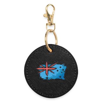 Illustration du drapeau de l’Australie Logo du signe d’art - Porte-clés rond - noir - Devant