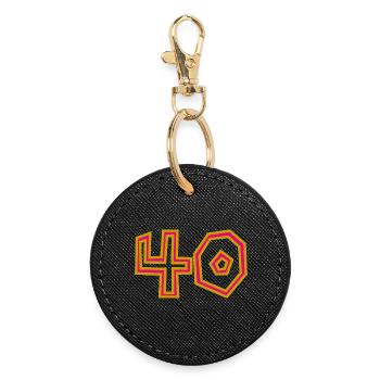 40. 40 YEARS. 40th ANNIVERSARY. 40 YEARS ANNIVERSARY. - Round Keyring - black - Front
