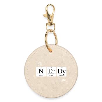 Elements Talk nerdy to me - Round Keyring - oyster - Front