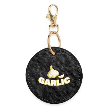 GARLIC - Round Keyring - black - Front