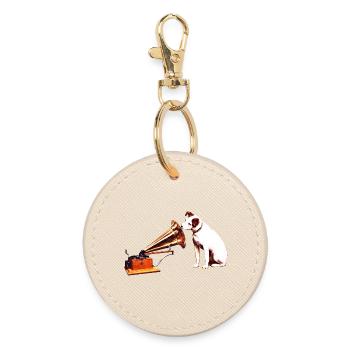 His Master's Voice painting - Round Keyring - oyster - Front