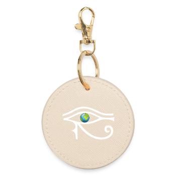 Gaze on the world (white) - Round Keyring - oyster - Front