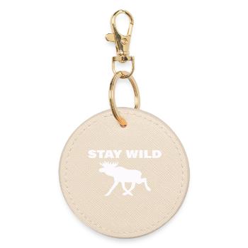 STAY WILD - Round Keyring - oyster - Front