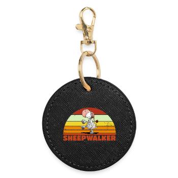 Sleepwalker Sleepwalker Sheep Pun - Round Keyring - black - Front