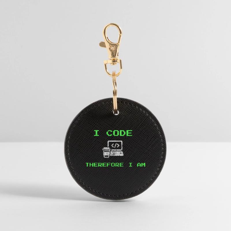I Code Therefore I Am – Funny Developer Tee Round Keyring