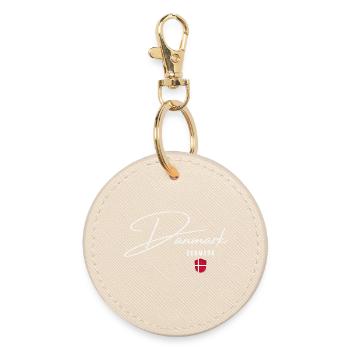Danish pride, elegant minimalist design - Round Keyring - oyster - Front