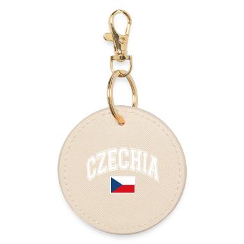 Czech Republic Flag - Round Keyring - oyster - Front