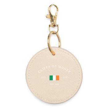 Cliffs of Moher Ireland Holiday Souvenir &amp; Gift - Round Keyring - oyster - Front