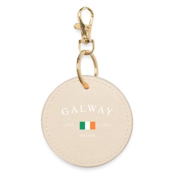 Galway Ireland – Holiday Souvenir &amp; Gift - Round Keyring - oyster - Front