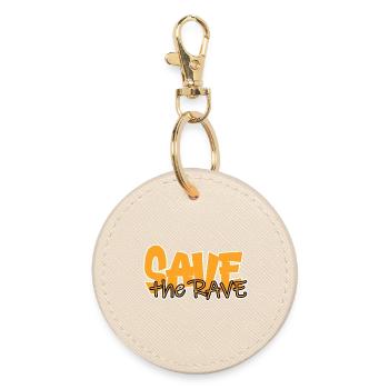 save the rave - Runder Schlüsselanhänger - Auster - Vorne