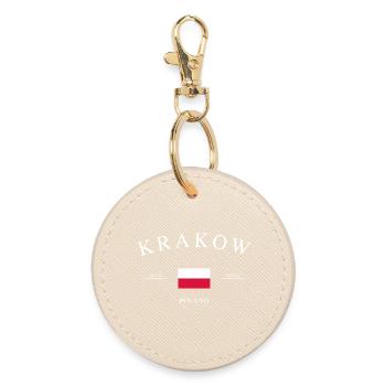 Cracovie, Pologne – Souvenir et cadeau des Fêtes - Porte-clés rond - huître - Devant