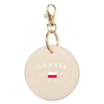 Gdańsk, Pologne – Souvenir et cadeau de vacances - Porte-clés rond - huître - Devant