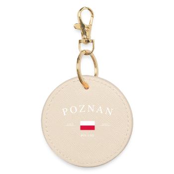 Poznań Polen – Urlaub Souvenir & Geschenk - Runder Schlüsselanhänger - Auster - Vorne
