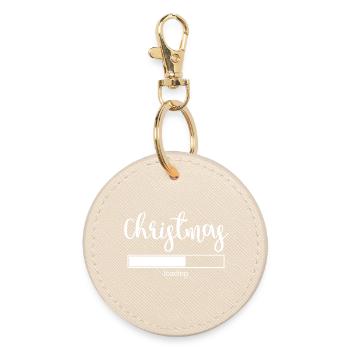 Christmas Loading - Round Keyring - oyster - Front