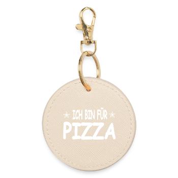 Pizza - Round Keyring - oyster - Front