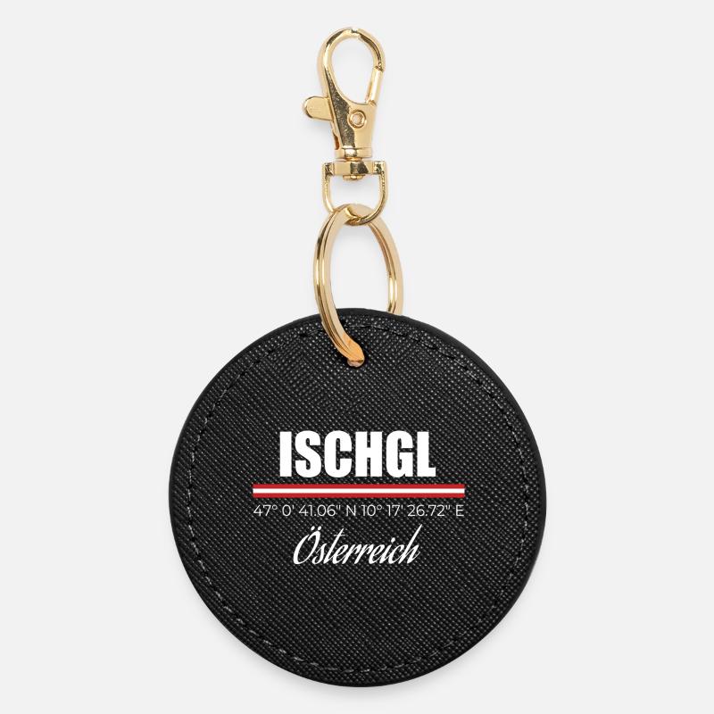 Ischgl - Porte-clés rond - noir