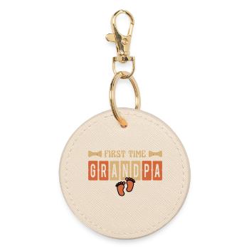 Grandpa-to-be grandpa for the first time - Round Keyring - oyster - Front