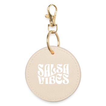 Typographie rétro Salsa Vibes - Porte-clés rond - huître - Devant