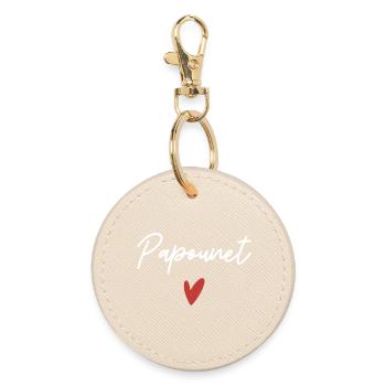 Daddy Heart Gift Idea - Round Keyring - oyster - Front