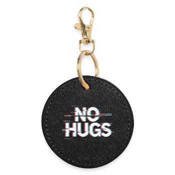 No Hugs Bitte Abstand Halten Umarmung Anti Social - Runder Schlüsselanhänger - Schwarz - Vorne