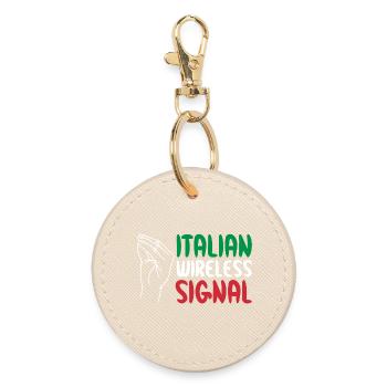 Italian Wireless Signal Italien Italiener WLAN - Runder Schlüsselanhänger - Auster - Vorne