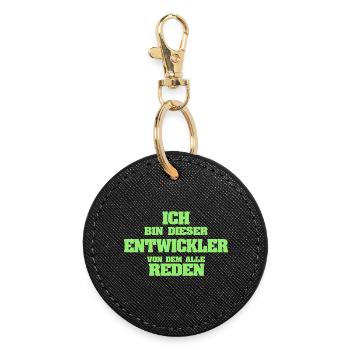 Developer as a profession - Round Keyring - black - Front