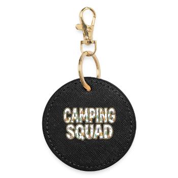 Soirée tente de l’escouade de camping - Porte-clés rond - noir - Devant