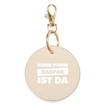 First name Caspar - Round Keyring - oyster - Front