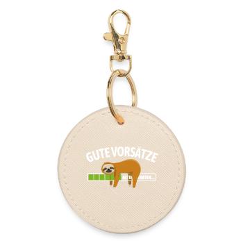 Sloth | Anti Good Resolutions, Chilling - Round Keyring - oyster - Front