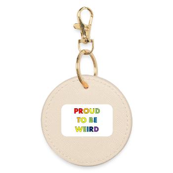 Proud to Be Weird - Round Keyring - oyster - Front