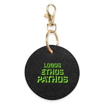 Logos Ethos Pathos Rhétorique Étudiant en Philosophie - Porte-clés rond - noir - Devant