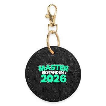 Master 2026 Masterabschluss Promotion Sponsion - Runder Schlüsselanhänger - Schwarz - Vorne
