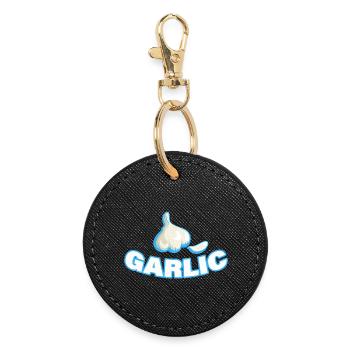 garlic - Round Keyring - black - Front