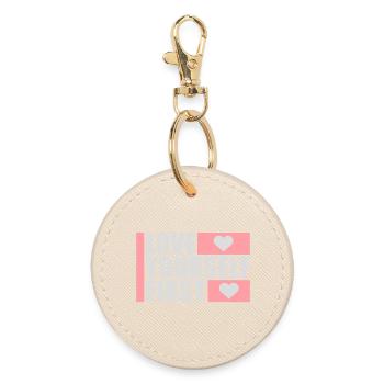 Love Yourself First Self-Love Self-Care - Round Keyring - oyster - Front