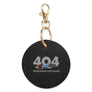 Motivation Not Found – Error 404 - Round Keyring - black - Front
