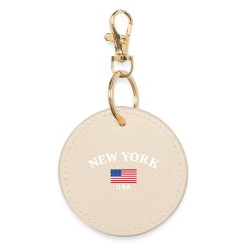 New York, États-Unis - Porte-clés rond - huître - Devant
