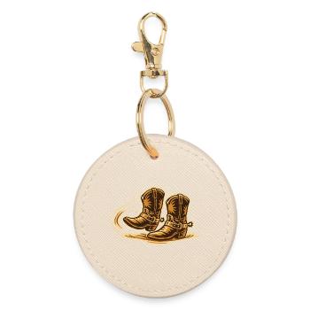 Line Dance Motion - Round Keyring - oyster - Front