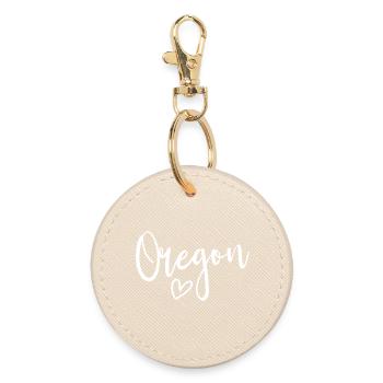 Oregon Heart Women's Love Oregon - Runder Schlüsselanhänger - Auster - Vorne