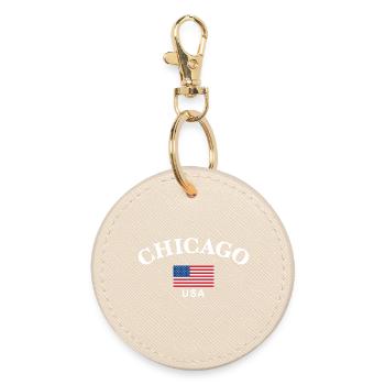 Chicago, États-Unis - Porte-clés rond - huître - Devant
