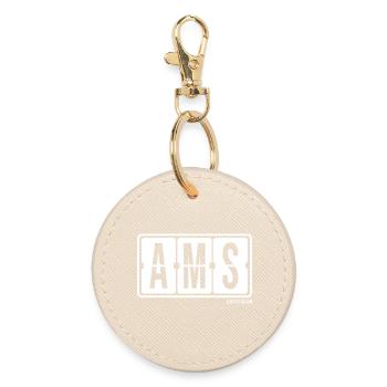 Amsterdam AMS, City Hoodie T-Shirt Souvenir - Round Keyring - oyster - Front