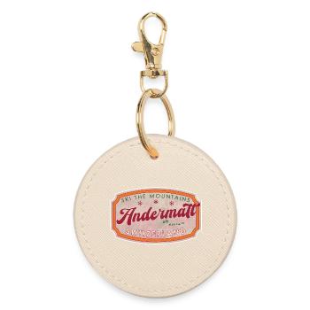 Étiquette Andermatt Suisse Ski Vintage - Porte-clés rond - huître - Devant