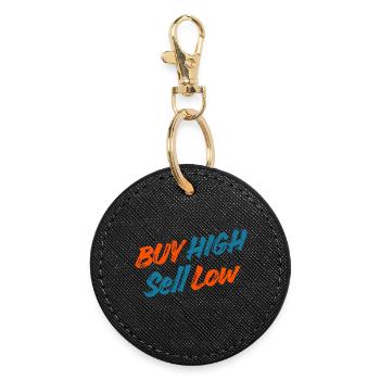 Investor - Trader - Stocks - Stock Market Funny Sayings - Round Keyring - black - Front