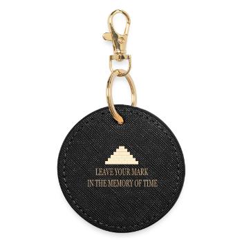 Djoser Pyramid – Leave Your Mark Design - Round Keyring - black - Front