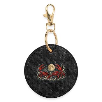 Crabs in the Moonlight Sea Graphic Design - Round Keyring - black - Front