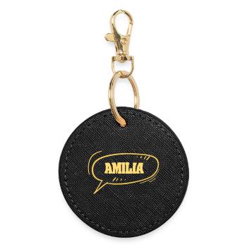 Comic Amilia - Round Keyring - black - Front