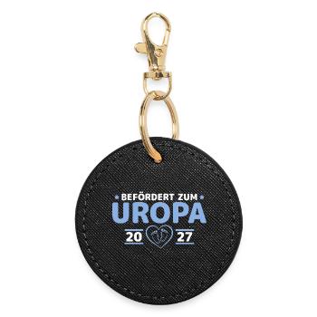 Befördert zum Uropa 2027 – Babyparty Geschenk - Runder Schlüsselanhänger - Schwarz - Vorne